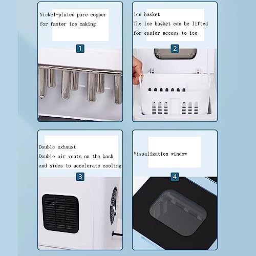Shykey countertop ice machine Electric Ice Maker, Compact Countertop Design, 9 Cubes in Under 7 Minutes, Quiet Operation, for Kitchen/Office/RV/B