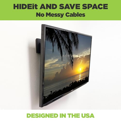 HIDEit Mounts Uni-XS Mount, Universal Black Steel Adjustable Wall Bracket for Extra Small Device, Hide Your Cable TV Box, Modems, Satellite Recei