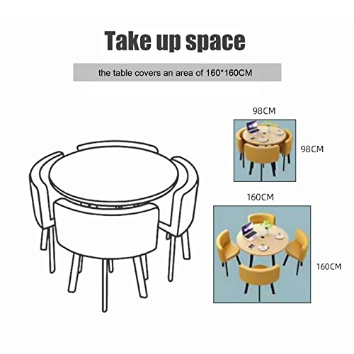 Office Reception Round Dining Table Set for 4, Business Reception Desk Table and Chair Combination,Hotel Lobby Dining Table Set,Bedroom Balcony L