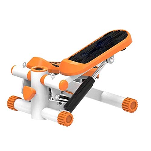 TWDYC Fitness Stair Stepper - Mini Stepper Fitness Cardio Exercise Trainer Twisting Action with Resistance Bands Green and Orange 37 * 27 * 17cm