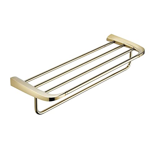 HIGOH Towel Racks,Bathroom Towel Rack Wall Mounted Towel Holder,Bath Hardware Solid Copper Towel Rack Shelf,Nail Punched Brushed Towel Holder
