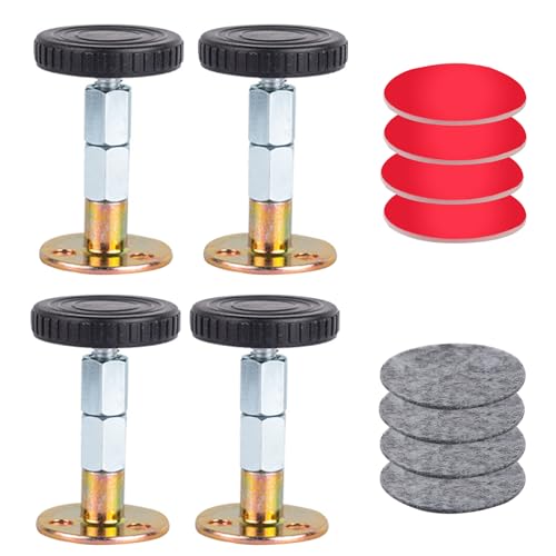 IBEIKE Adjustable Threaded Headboard Stoppers for Bed - 4pc Anti-Shake Bed Noise Stoppers, Prevent Rocking Headboard Pad Stabilizer Bumper for Ho