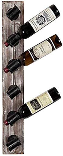 EYLINK Wine Racks,Modern Wall-Mounted Wooden Slanted Bottle Can Store 6 Bottles of Kitchen and Restaurant Bar Simple Decorative