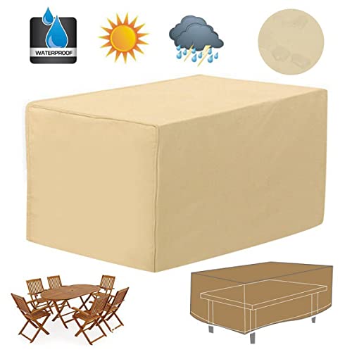 JUZHOUHUI Patio Furniture Set Cover,Heavy Duty and Waterproof Outdoor Lawn Patio Furniture Covers, Rectangle 420D Oxford Outdoor Sectional Cover,