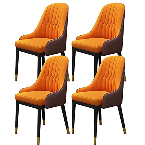 Kitchen Dining Room Furniture Chairs Kitchen Dining Chairs Set Of 4 Modern PU Leather High Back Soft Seat Living Room Chairs Water Proof Leather