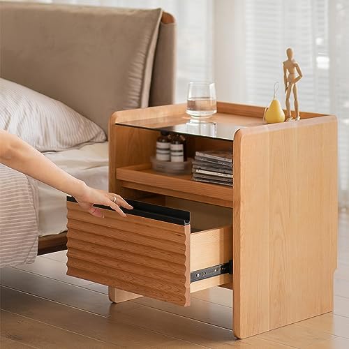 WALNUT Large Storage Space Nightstand Vintage Bedside Cabinet Japanese Storage Locker