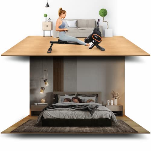 Magnetic Rowing Machine for Home Use 350LB Weight Capacity Super Quiet Ergonomic Rower Machine, 2023 Upgraded Silent Aluminum Slide Rail Row Mach