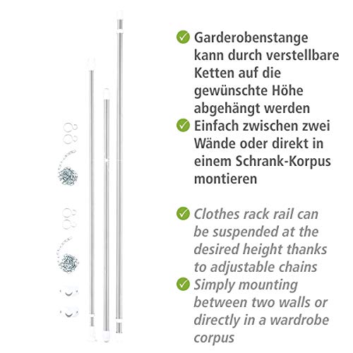Brabantia Telescopic Clothes Rack System, Silver, 3-Piece