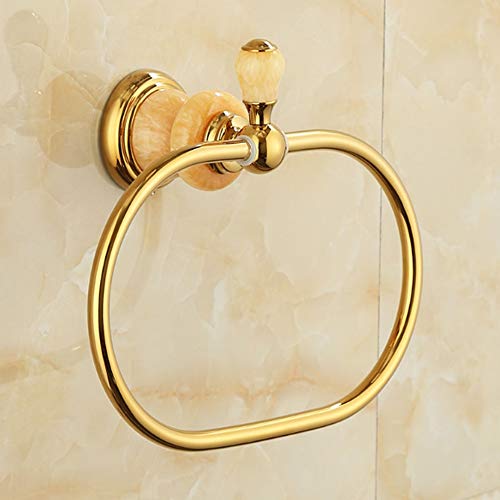 JJCZJ Oval Towel Ring Antique Brass Hanger Hand Towel Holder for Bathroom Kitchen Accessories Wall Mounted