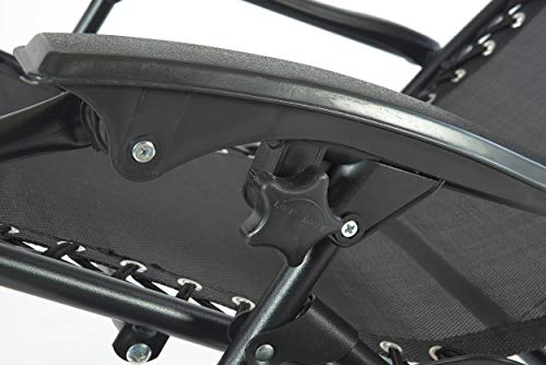 SunTime Outdoor Royale Black Gravity Garden Relaxer With Cup Holder