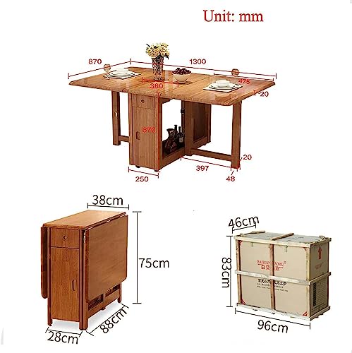 Extendable Dining Kitchen Table, Folding Dining Table, Multifunctional Folding Switch Lock, Round Edges Design, Large-capacity Practical Storage