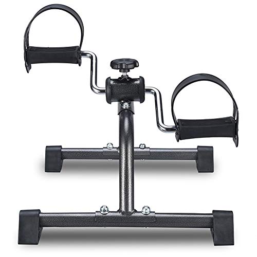 HUANGXING - Mini Exercise Bike, Foot Pedal Exerciser, Arm and Leg Exerciser, Work Out and Rehabilitation, Sturdy Exerciser with Adjustable Resist
