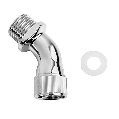 QWORK® Elbow Adapter for Shower Head, Chrome Plated Brass 1/2" Extender Connector