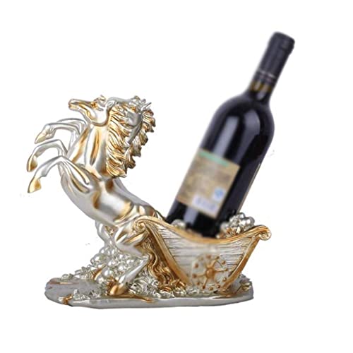 NEOCHY European Champagne Double Horse Car Wine Rack Decoration Bottle Stand, Fashion Rack Single Bottle Tabletop Holder for Home Decor