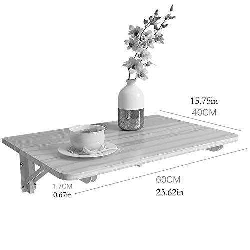 Multifunctional Wall-mounted Folding Table Home Dining Table Computer Table, Solid Wooden Wall Shelf, 60×40×16cm (L×W×H),B