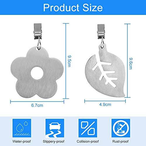 EMAGEREN 8 Pack Tablecloth Weights Clip Stainless Steel Table Cover Weights Picnic Table Clips Decorative Metal Table Cloth Clamps with Clip for