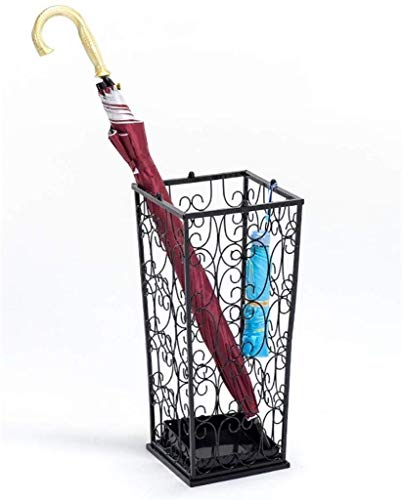 NEOCHY Umbrella Stand European Openwork Pattern Creative Wrought Iron Fashion Umbrella Stand Home Hotel Store Office Umbrella Storage Bucket