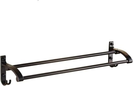 Towel Rail,bathroom towel rack Bathroom Towel Bar Rail Aluminum Rustproof Not Faded Black Bathroom Accessories bathroom towel rack,60Cm,60Cm (60C