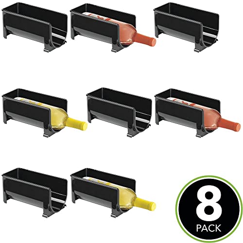 mDesign Set of 8 Individual Bottle Holders – Stackable Single Water Bottle Holder for Various Drink Bottles – Stylish Kitchen Accessories Set for