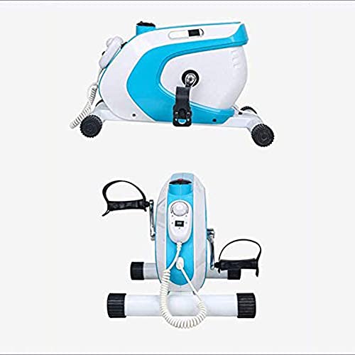 LUNEZY Motorised Pedal Exerciser Mini Exercise Bike Arm and Leg Trainer LCD Display, Ideal Training Device for Seniors and Athletes (Blue)