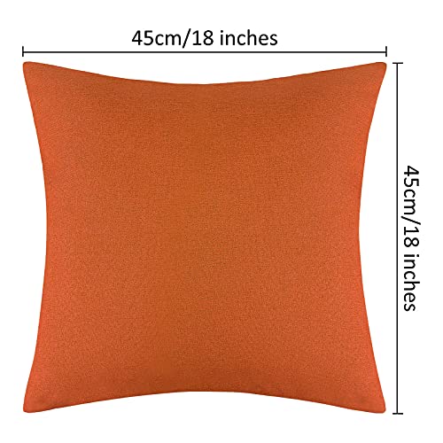 Ruisita 2 Pack 18 x 18 Inches Waterproof Pillow Covers Square Garden Cushion Case Decorative Outdoor Throw Pillow Covers for Home Garden Patio (O