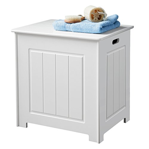 Premier Housewares Storage Chest with Hinged Top Lid, 51 x 51 x 40 cm - White