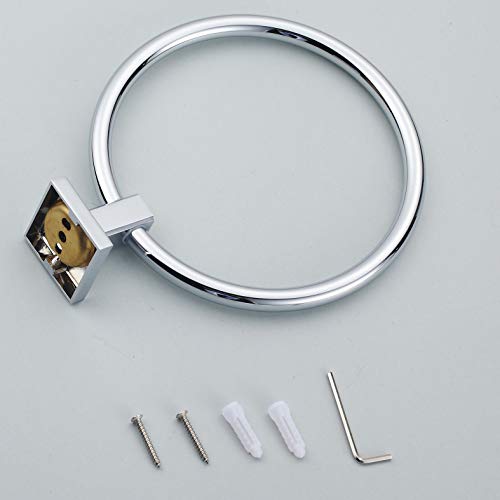 Celbon Wall Mounted Round Towel Ring SUS 304 Stainless Steel Towel Rail Chrome Modern Towel Holder for Bathroom and Kitchen