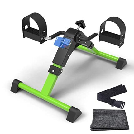 SivaExilis Folding Foot Pedal Exerciser, Under Desk Bike Pedal Exerciser with LCD Display & Anti-Slip Mat for Home/Office, Portable Mini Peddler