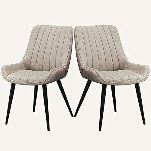 Modern Kitchen Dining Room Chairs PU Leather Dining Chairs Set Of 2 Kitchen Counter Chairs Leisure Living Room Corner Chairs With Metal Legs Seat