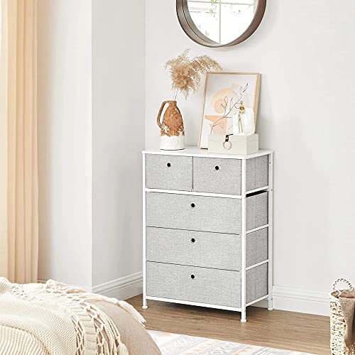 N/A Storage Chest Dresser 5 Fabric Drawers Closet Apartment Dorm