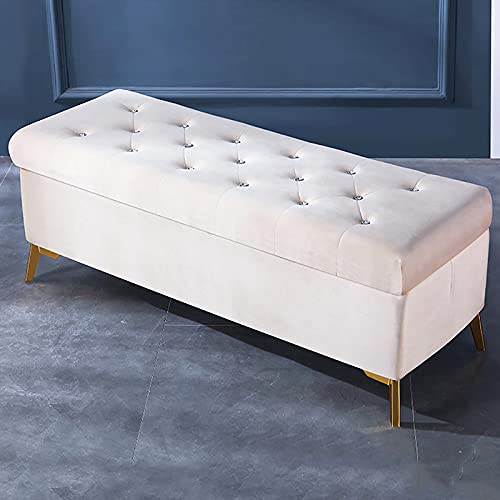 Luxurious Crystal Button Storage Bench,Velvet Upholstered End of Bed Bench,Modern Decoration Furniture Living Room Footrest Entryway Shoe Bench-D
