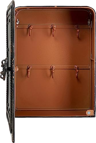 Kare Design Key Box Safe, grey, 31x24x13cm, steel, key cabinet with 6 hooks