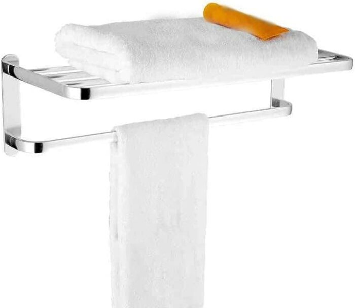 Bathroom Towel Rack Free Nails Double Layer Towel Rack Free Drillingng Suction Cups Seamless Bathroom Hanging Towel