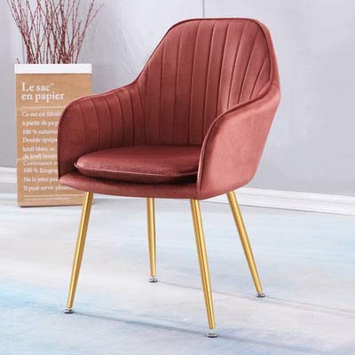 Modern Kitchen Dining Room Chairs Living Room Kitchen Velvet Dining Chairs With Arms Rest Back Support Golden Metal Legs (Color : Dark grey)