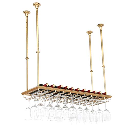 EYLINK Wine Racks,Ceiling with Metal Frame, Wine Glass Rack Organizer Shelf, Red Wine Bottle Glass Holder Storage Shelving,120Cm, Wine Storage Di