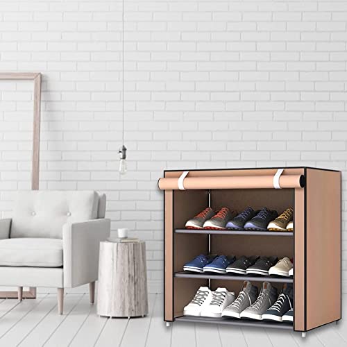 LILIKY Large Capacity Shoe Rack For Home Use Indoor Simple Shoe Cabinet Dormitory Multifunctional Assembly Dustproof Shoe Rack (Color : Braun)