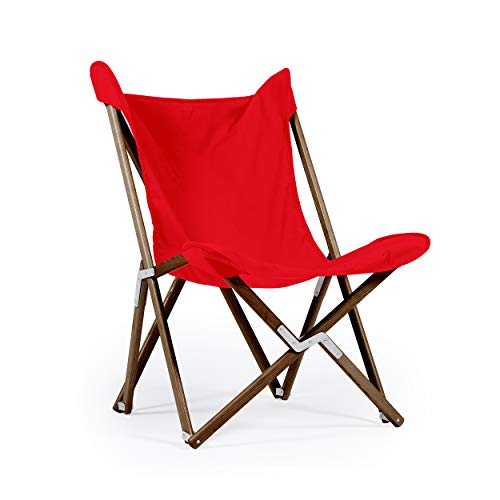 Telami–Tripolina Chair–Collection Recycled–Arm Chair–Foldable and Light – Pomegranate Colour – Natural Frame – Made in Italy - Outdoor Furniture,