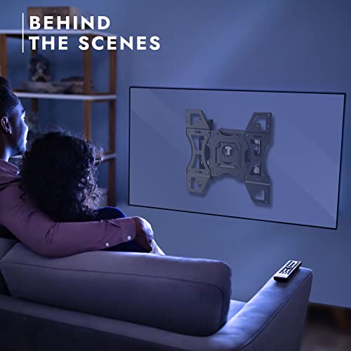 Invision Ultra Strong TV Wall Bracket Mount Single Arm Tilt & Swivel for 26-60 Inch LED LCD OLED 4K HDR Smart Flat & Curved Screens - Max. VESA 4