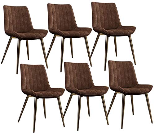 Modern Kitchen Dining Room Chairs PU Leather Dining Chairs Set Of 6 Corner Chairs Seat And Backrests With Metal Legs Vintage Kitchen Counter Chai