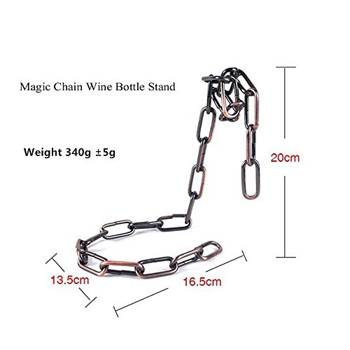 Fantasee Suspending Chain Wine Holder, Stainless Steel Magic Wine Rack Wine Bottle Holder Novelty Gift for Kitchen Home Decoration (Bronze)