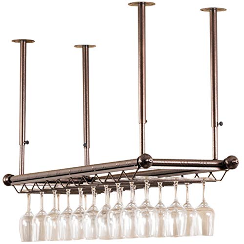 Fashion Creative Hanging Fashion Creative Wine Glass Racks, Adjustable Height Ceiling Mounted Wine Holder, Metal Vintage Fashion Creative Wine Gl