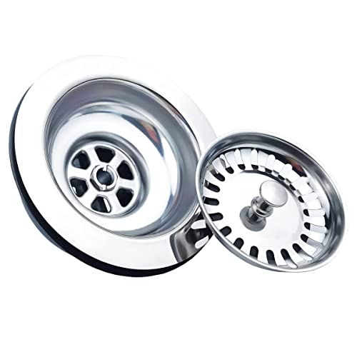 Qrity Sink Collection, 114mm Stainless Steel and PVC Kitchen Sink Basket Strainer Plug Waste G1½"