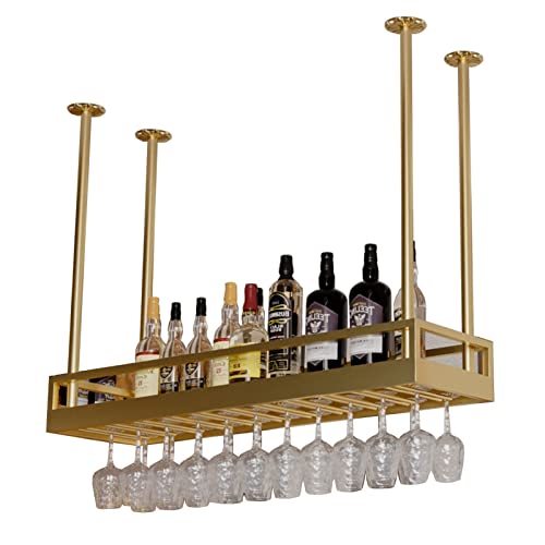 EYLINK Ceiling Wine Rack Wall Shelf Storage Rack Wall Mounted Wine Glass Rack Home Bar Restaurant Kitchen Multifunctional Display Rack (Size : 10