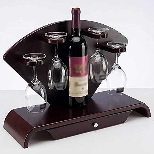 NEOCHY Classical Vintage Solid Wine Rack Decoration, Fan Shaped Wine Rack Wine Shelf Creative Goblet Rack