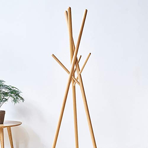 FOUNCY Coat Rack Freestanding Coat Stand Hat Coat Stand Heavy Bedroom Hallway Free StandingClothes Hat Rack Hangers Wooden Hanger