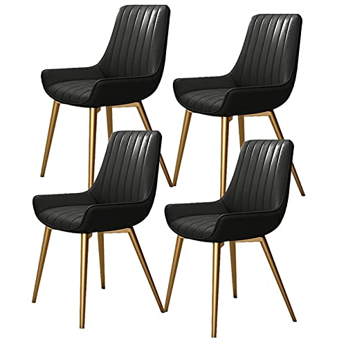 Kitchen Dining Room Furniture Chairs Dining Chairs Set Of 4 Modern Upholstered Kitchen Chairs Water Proof Leather Side Chair with Metal Legs for