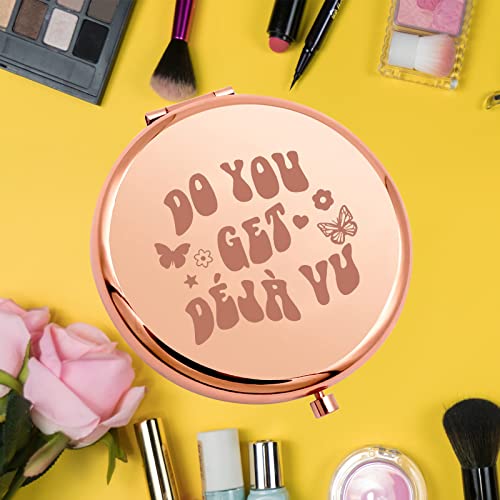 KEYCHIN Sour Album Pocket Mirror Rodrigo Fans Gifts Do You Get Deja Vu Sour Song Lyrics Compact Makeup Mirror for Women Girls Teenagers (Deja Vu