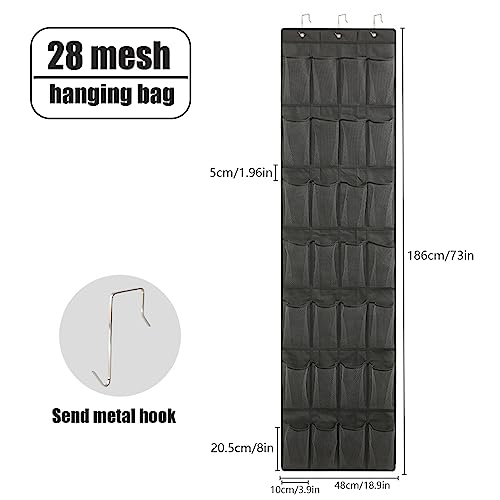 NEUSID 28 Pockets Large Pockets Over the Door Shoe Storage Organiser, Back of the Door Shoe Rack Hanging Shoe Holder for Wardrobe Door Complete w