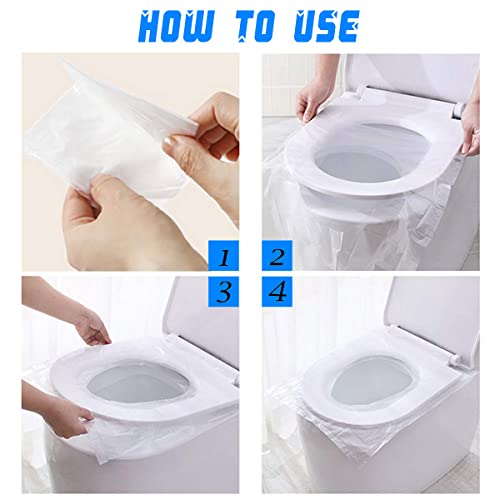 Luckyrao 50 PCS Travel Disposable Toilet Seat Cover Antibacterial Waterproof Portable WC Pad Toilet Mat For Baby Pregnant Mom,Independent Packing