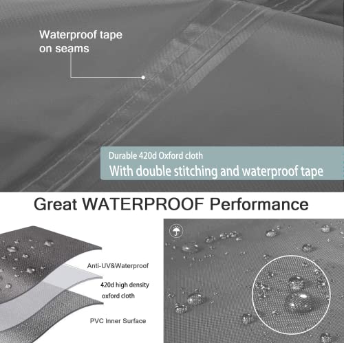 Orgrul V-Shape Garden Furniture Cover Waterproof,Windproof,outdoor Rattan Corner Sofa Cover with Waterproof Tape,heavy duty Oxford Fabric L Shape